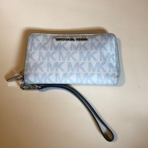 Baby blue Michael Kors wristlet